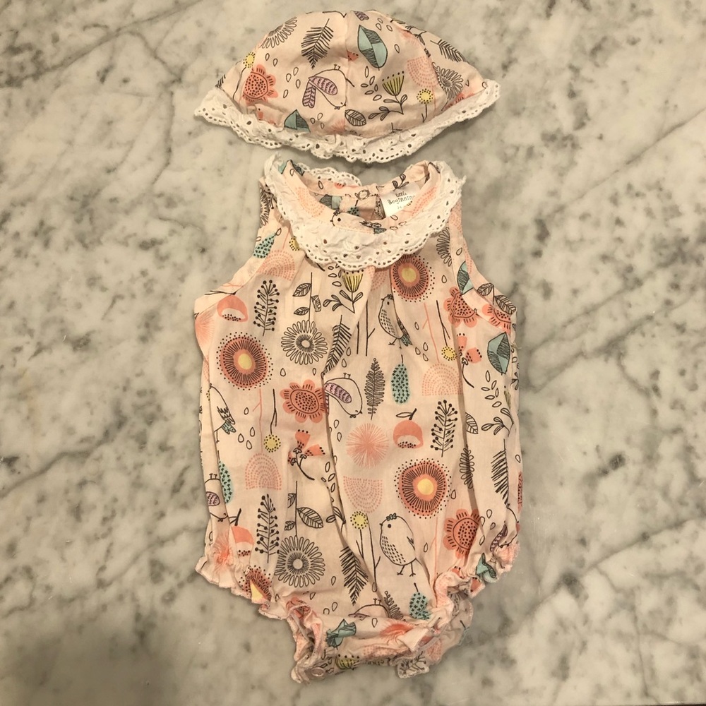 Little Beginnings Romper w/ hat washed never worn!